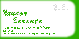 nandor berente business card